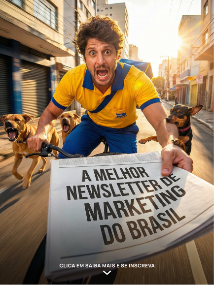 Criativo newsletter — carteiro de bicicleta com jornal: a melhor newsletter de marketing do Brasil.