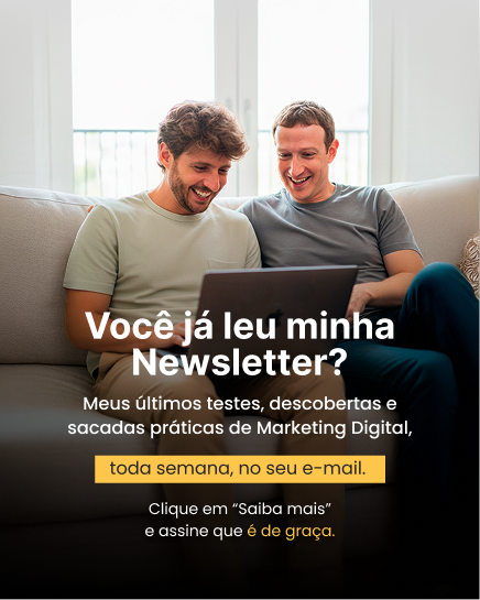 Criativo newsletter — Mark Zuckerberg no sofá: testes e sacadas de marketing toda semana.