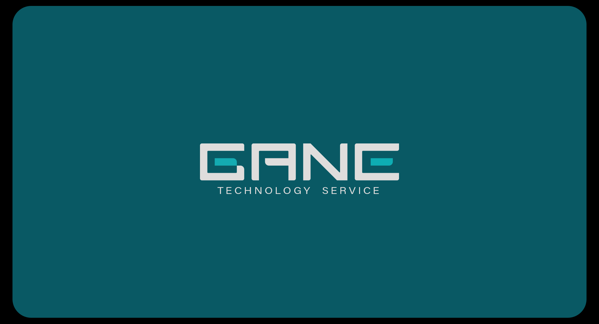 GANE — logotipo Technology Service em fundo teal.